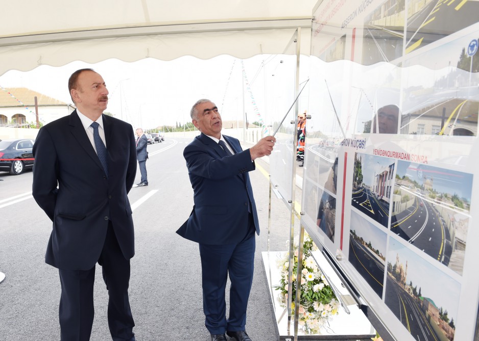 President Aliyev attends opening of Mashtaga-Bilgah highway, streets in Nardaran (PHOTO)