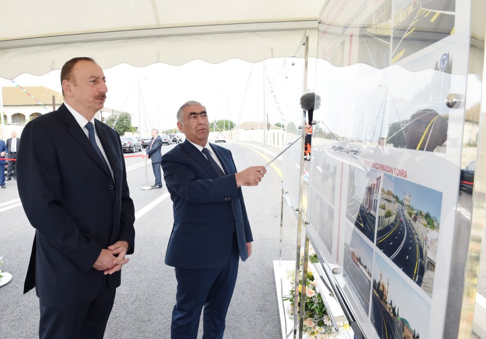 President Aliyev attends opening of Mashtaga-Bilgah highway, streets in Nardaran (PHOTO)