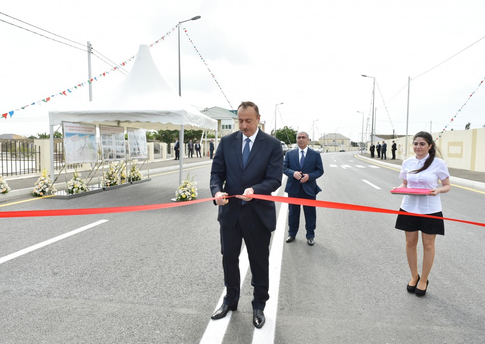 President Aliyev attends opening of Mashtaga-Bilgah highway, streets in Nardaran (PHOTO)