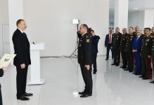 President Aliyev views residential building for servicemen