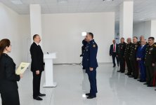 President Aliyev views residential building for servicemen