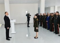 President Aliyev views residential building for servicemen