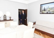 President Aliyev views residential building for servicemen