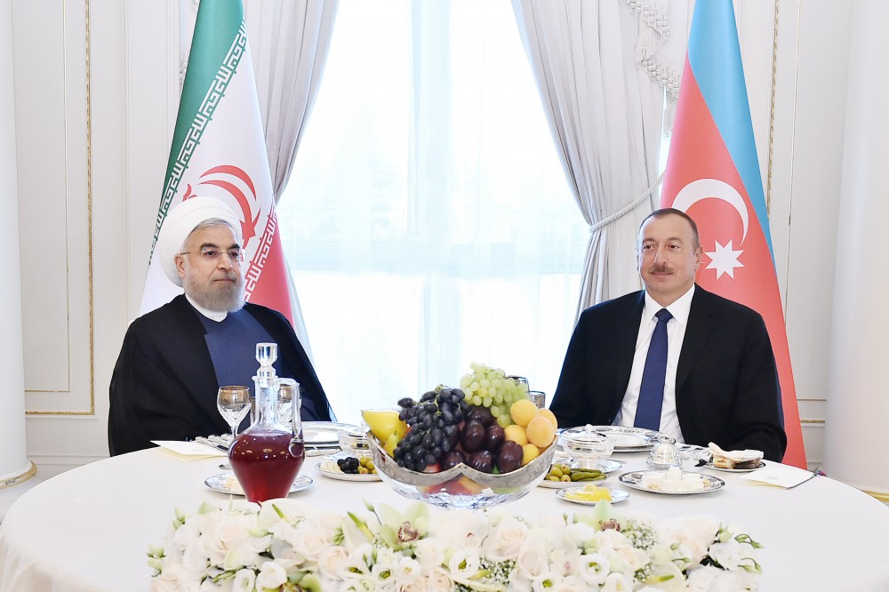 Dinner reception hosted on behalf of President Aliyev in honor of Iranian president