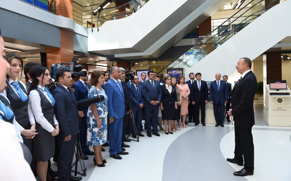 President Aliyev attends opening of Gabala regional “ASAN xidmet” center (PHOTO)