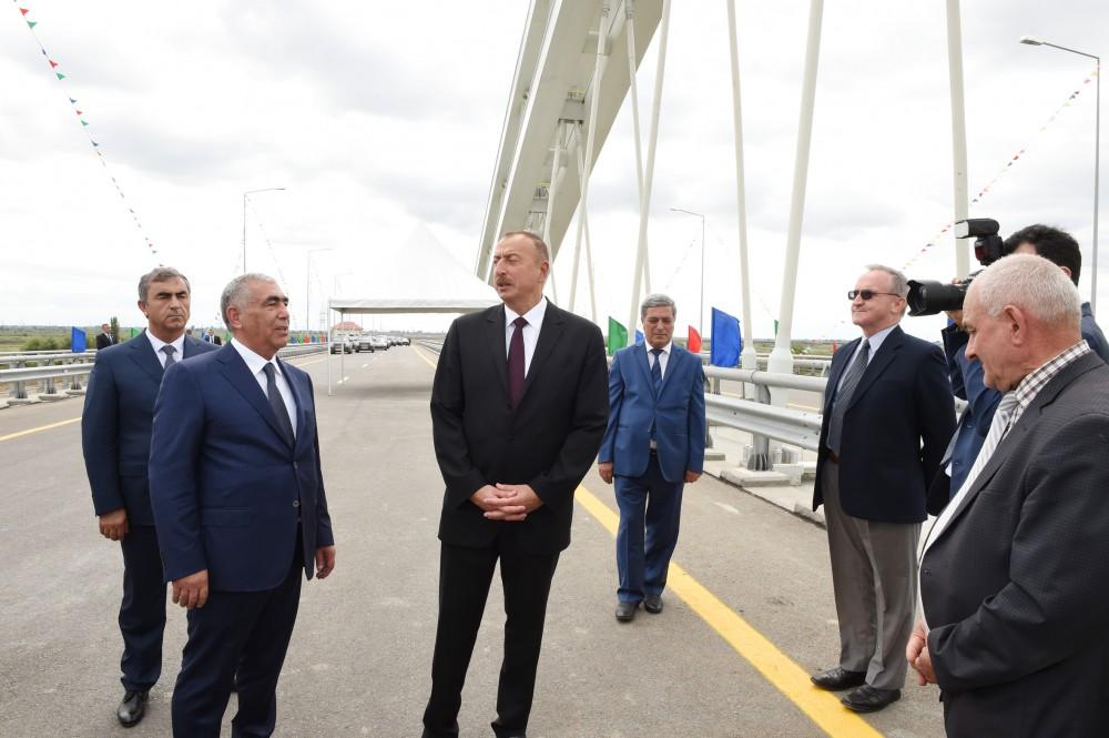 Ilham Aliyev opens section of Alat-Astara-Iran state border highway (PHOTO)