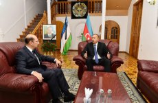 President Ilham Aliyev visits Uzbek embassy in Baku (PHOTO)