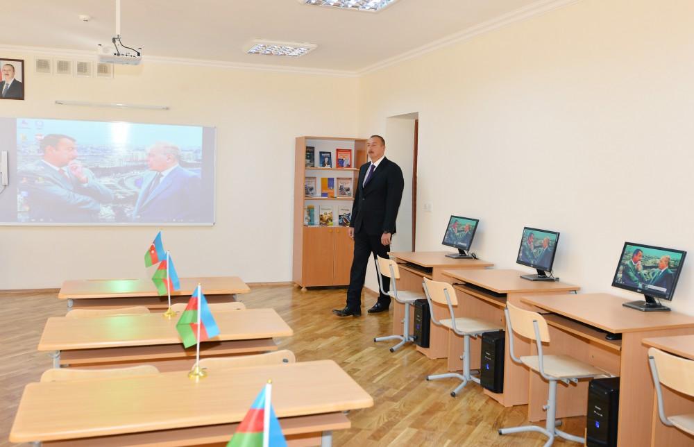 Ilham Aliyev views overhauled school-lyceum in Baku (PHOTO) (UPDATE)