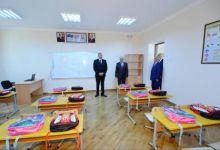 Ilham Aliyev views new education block of school in Baku (PHOTO) 