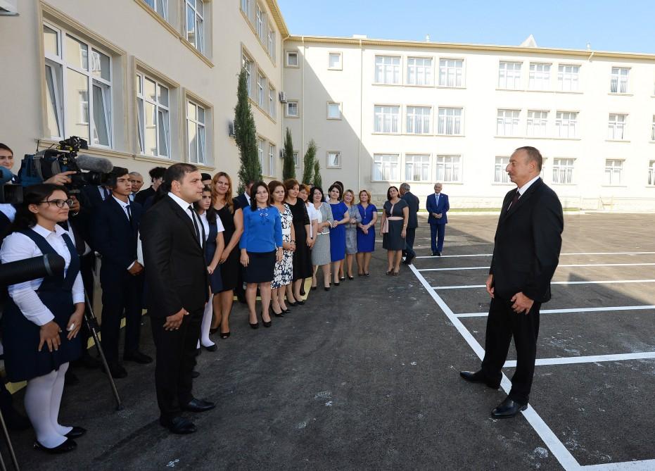 Ilham Aliyev opens new building of school in Sabunchu district