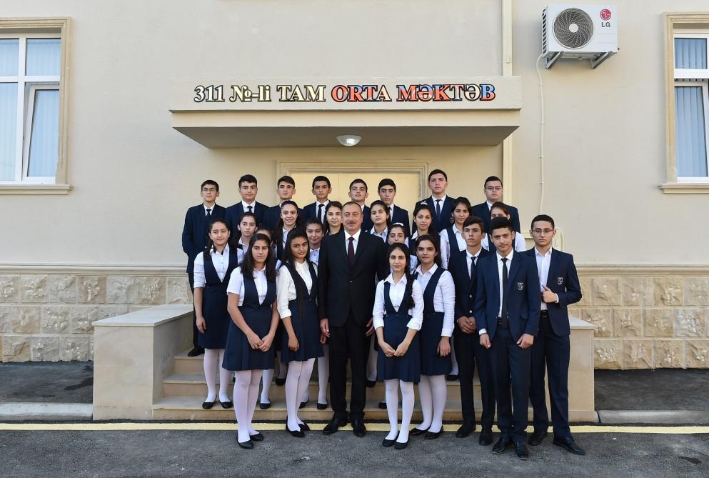 Ilham Aliyev opens new building of school in Sabunchu district