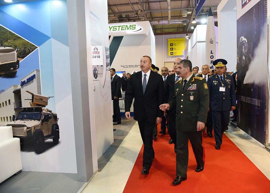 Ilham Aliyev views ADEX 2016 exhibition  (PHOTO)