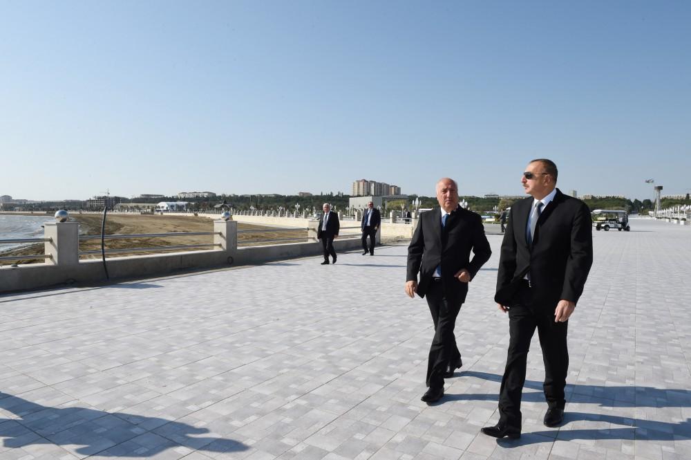 Ilham Aliyev opens Sumgayit Seaside Boulevard (PHOTOS)