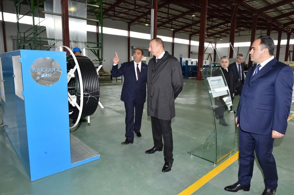 Ilham Aliyev inaugurates enterprises, boiler house in industrial park in Aghstafa (PHOTO)