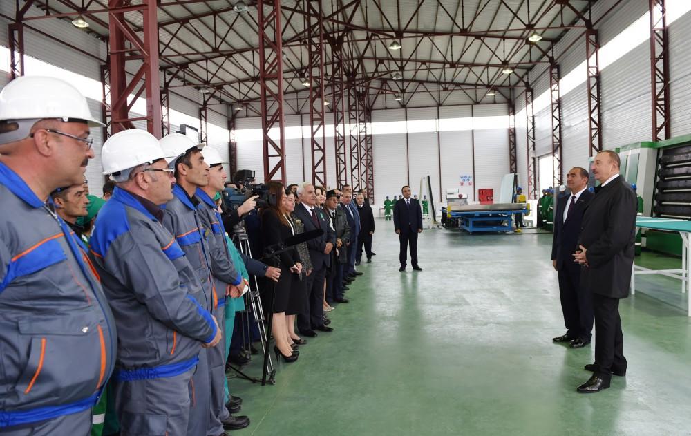 Ilham Aliyev inaugurates enterprises, boiler house in industrial park in Aghstafa (PHOTO)