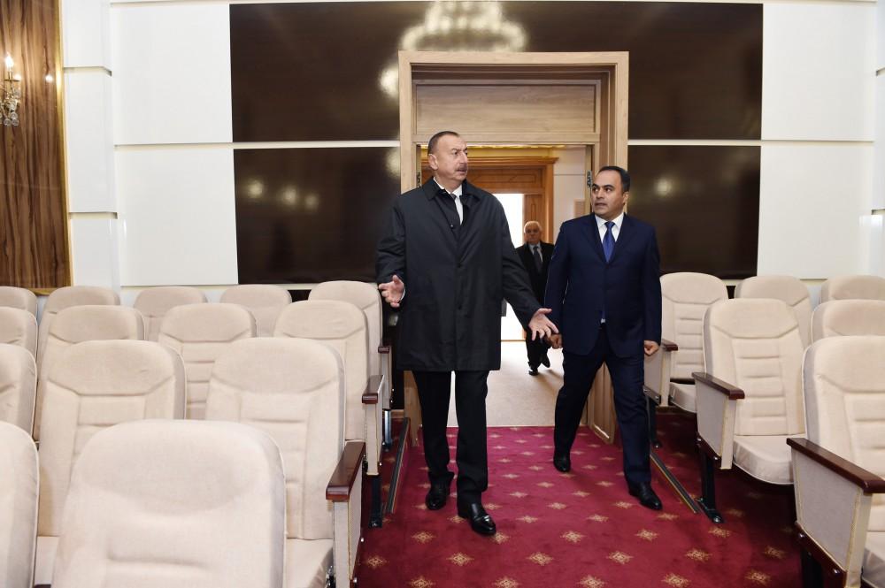 Ilham Aliyev views Aghstafa Cultural Center after renovation (PHOTO)