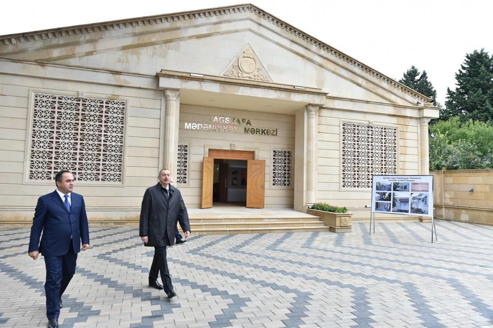 Ilham Aliyev views Aghstafa Cultural Center after renovation (PHOTO)