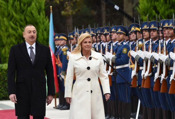 Official welcoming ceremony held for Croatian president in Baku (PHOTO)