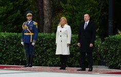 Official welcoming ceremony held for Croatian president in Baku (PHOTO)
