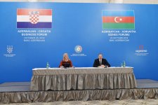 Azerbaijani, Croatian presidents attend business forum in Baku