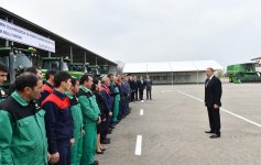 Ilham Aliyev visits “Qarabag Taxil” LLC pilot grain farm in Beylagan