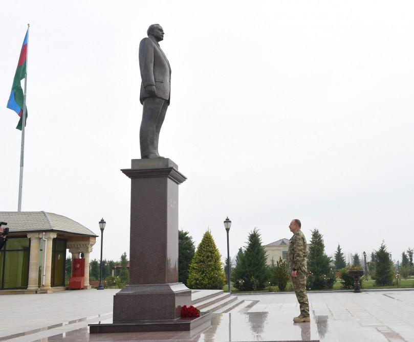 Ilham Aliyev arrives in Azerbaijan’s Fuzuli (PHOTO)