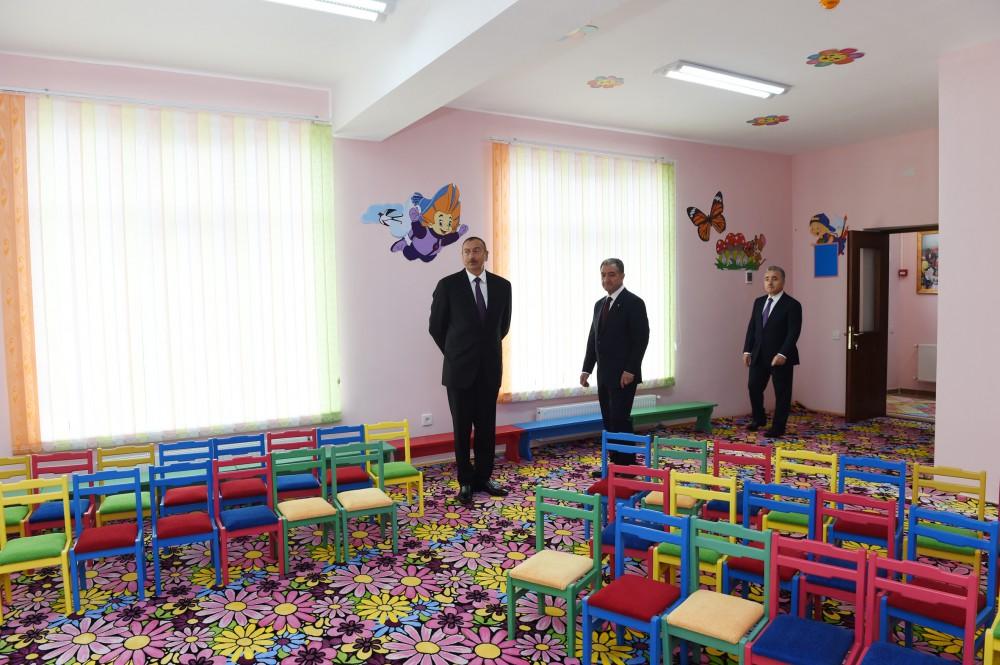 Ilham Aliyev attends opening of orphanage-kindergarten in Beylagan