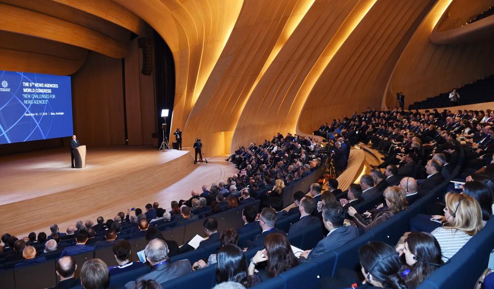 Ilham Aliyev taking part in 5th News Agencies World Congress (PHOTO)