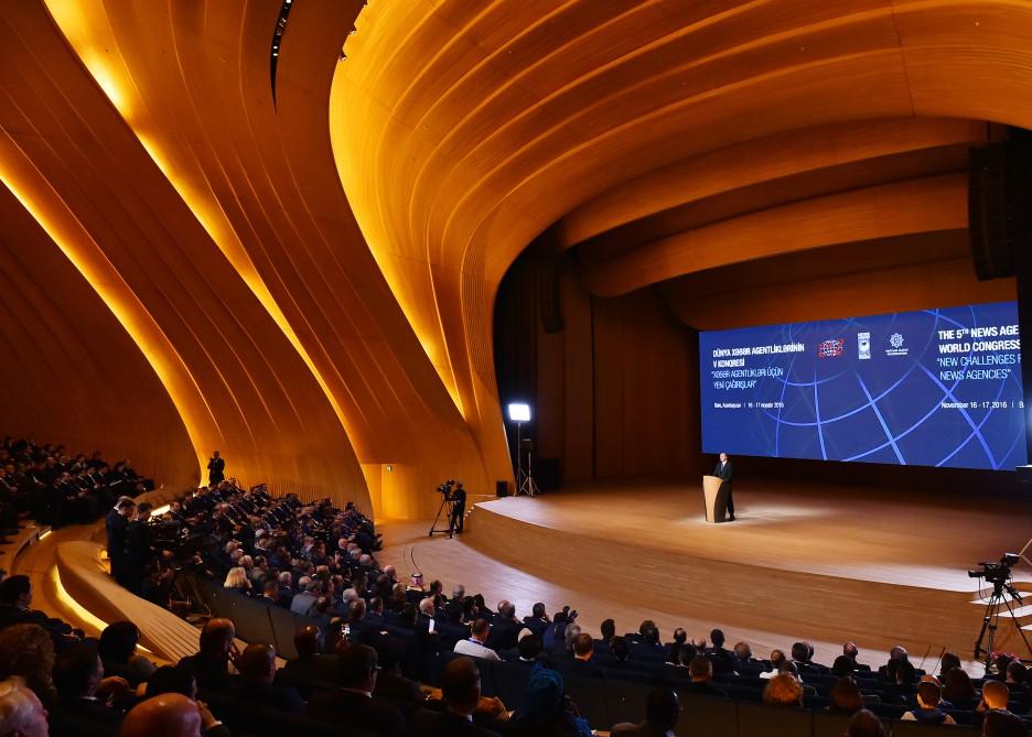 Ilham Aliyev taking part in 5th News Agencies World Congress (PHOTO)