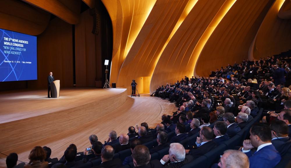 Ilham Aliyev taking part in 5th News Agencies World Congress (PHOTO)