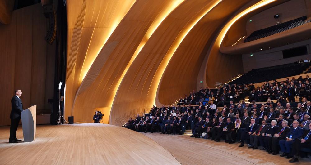 Ilham Aliyev taking part in 5th News Agencies World Congress (PHOTO)