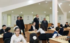 Ilham Aliyev with spouse inaugurate Chess School in Tartar (PHOTO)