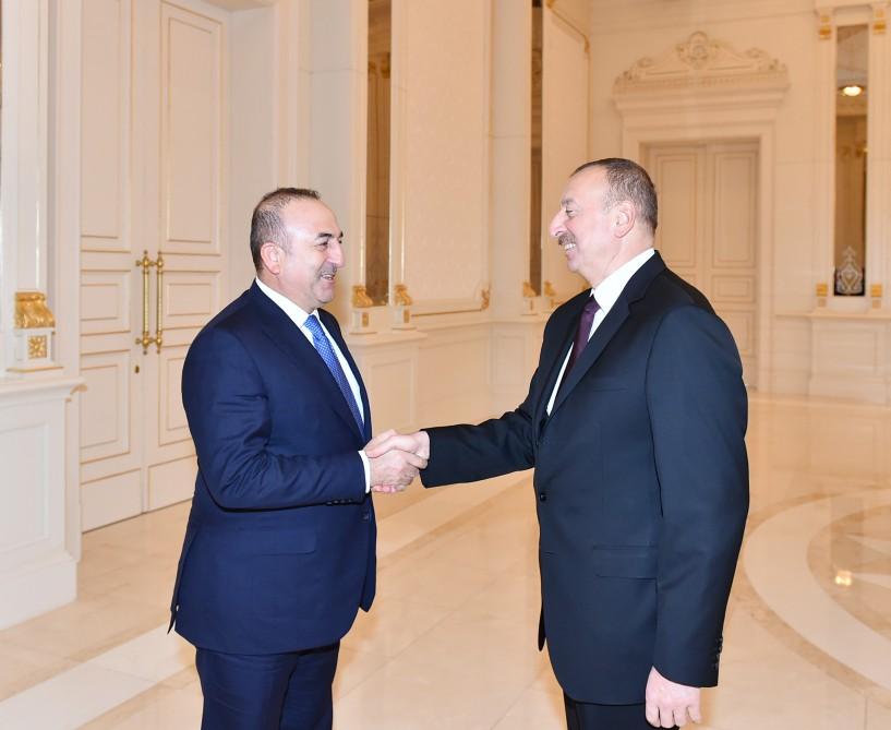 President Ilham Aliyev receives Turkish Foreign Minister