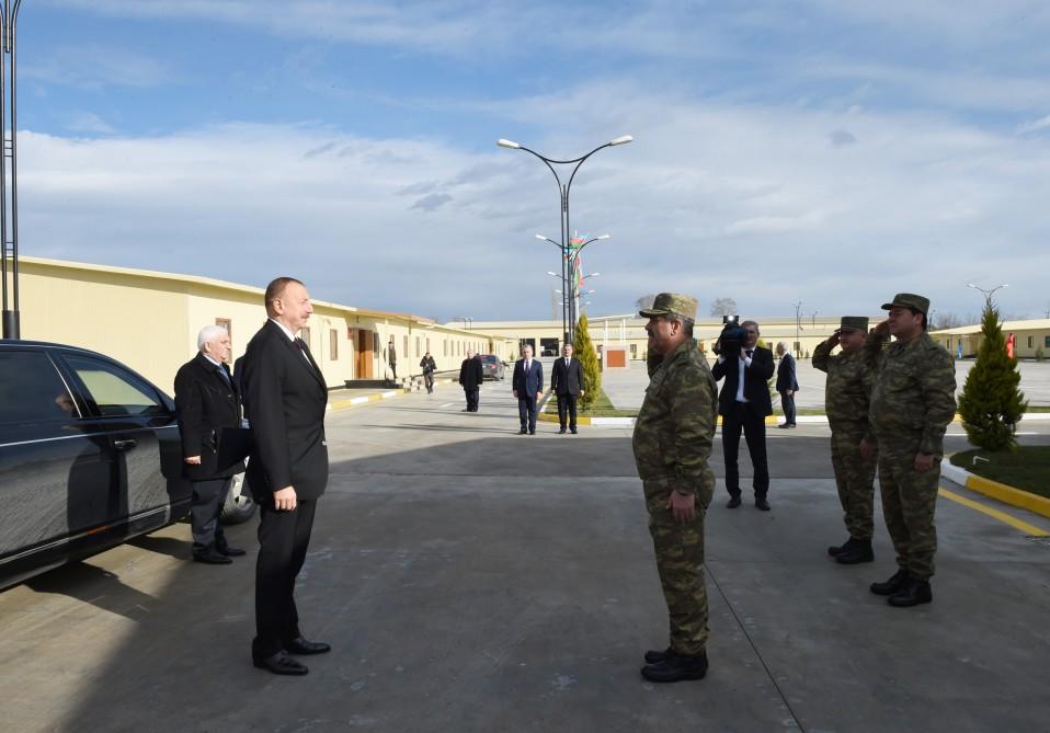 President Aliyev opens military unit in Tartar district (PHOTO)
