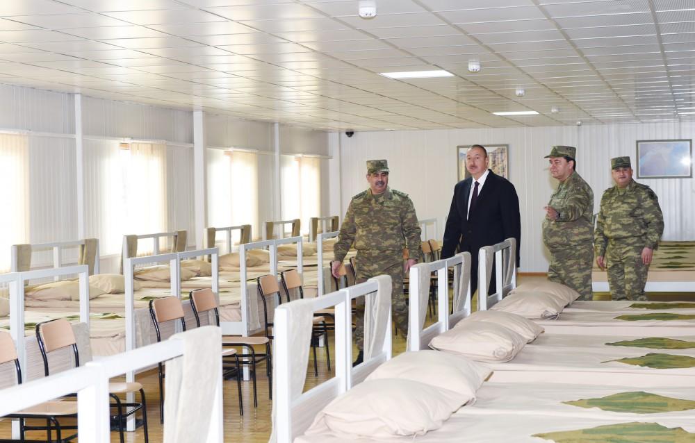 President Aliyev opens military unit in Tartar district (PHOTO)