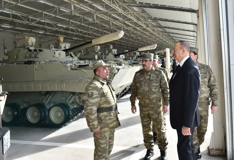 President Aliyev opens military unit in Tartar district (PHOTO)