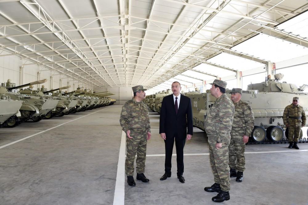 President Aliyev opens military unit in Tartar district (PHOTO)