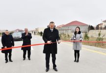 Ilham Aliyev opens renovated highway section in Surakhani (PHOTO)