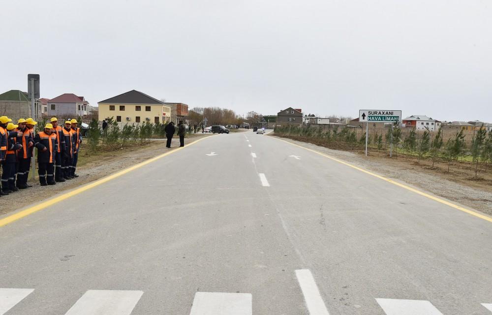 Ilham Aliyev opens renovated highway section in Surakhani (PHOTO)