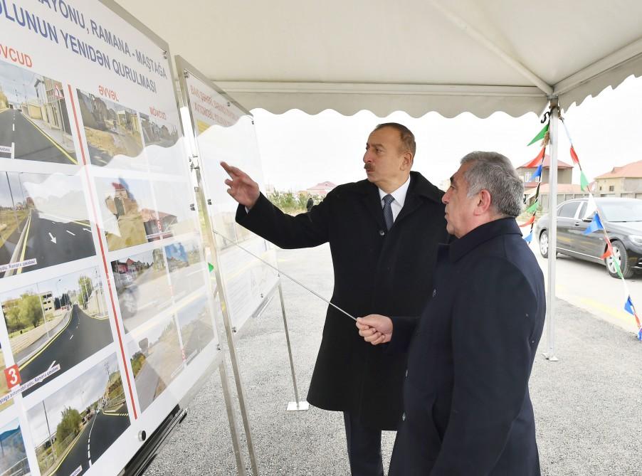 Ilham Aliyev opens renovated highway section in Surakhani (PHOTO)