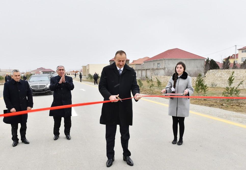 Ilham Aliyev opens renovated highway section in Surakhani (PHOTO)