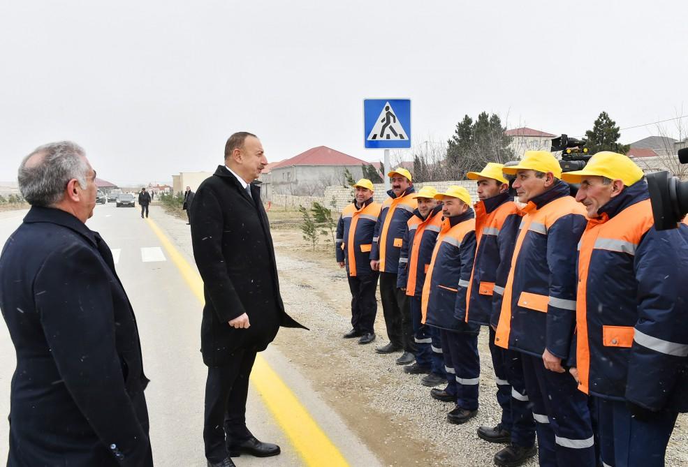 Ilham Aliyev opens renovated highway section in Surakhani (PHOTO)