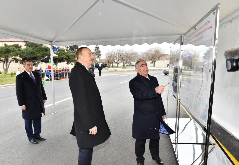 Ilham Aliyev opens renovated highway section in Surakhani (PHOTO)