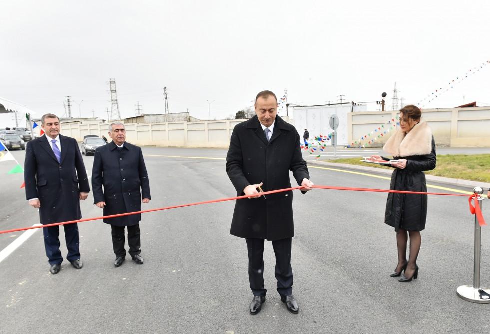 Ilham Aliyev opens renovated highway section in Surakhani (PHOTO)