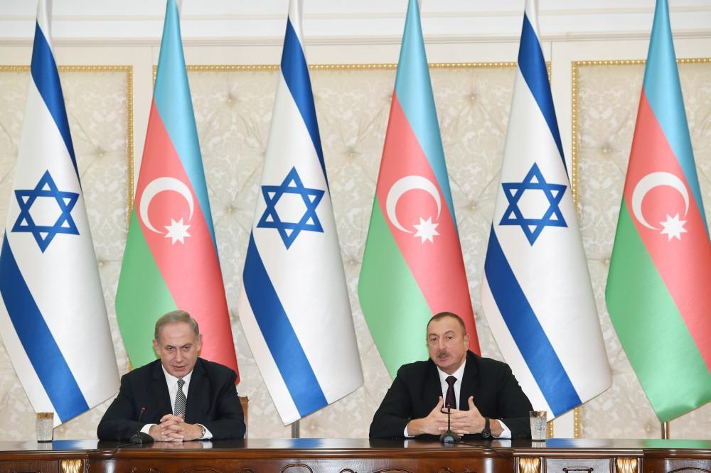 Ilham Aliyev, Benjamin Netanyahu make press statements (PHOTO)