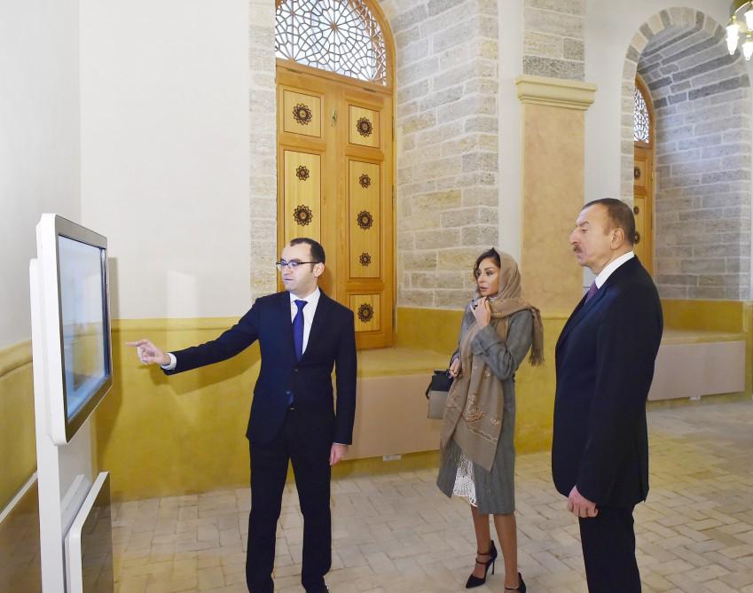 Ilham Aliyev, his spouse view renovated Baylar mosque (PHOTO)