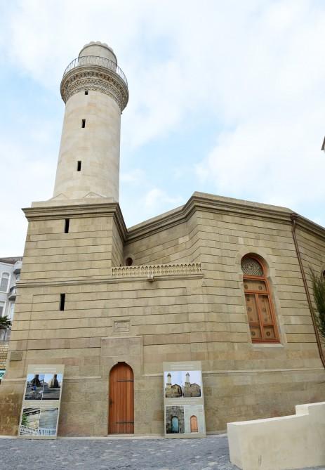 Ilham Aliyev, his spouse view renovated Baylar mosque (PHOTO)