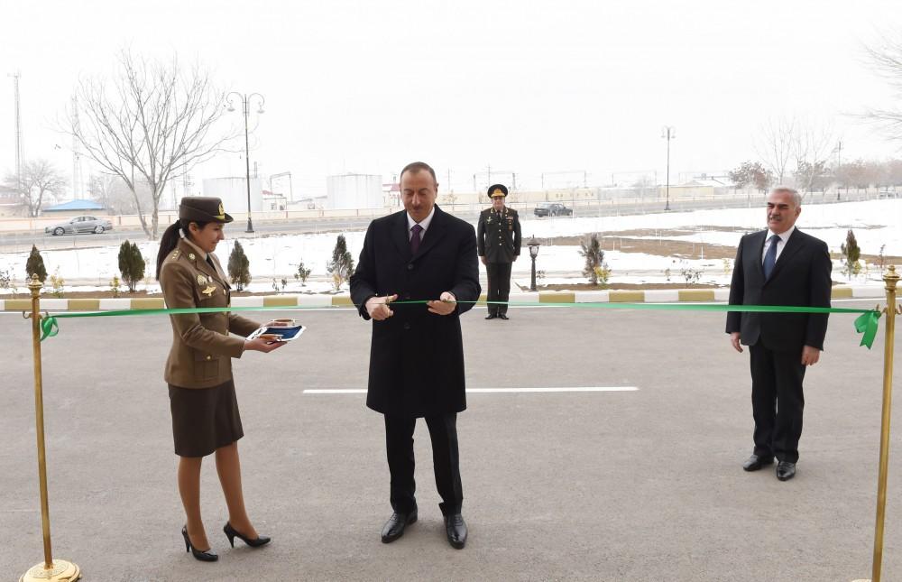 Ilham Aliyev attends opening of residential building for officers, ensigns in Nakhchivan (PHOTO)