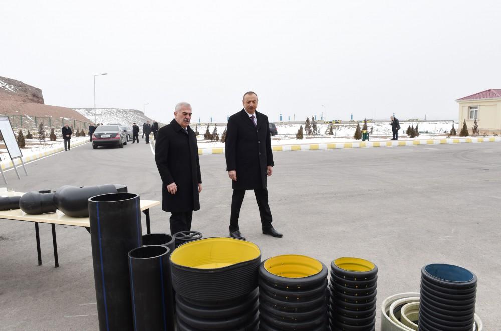 Ilham Aliyev attends ceremony to launch drinking water supply, sewage systems in Julfa (PHOTO)