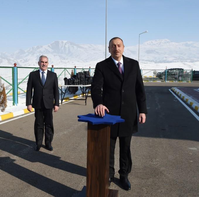 Ilham Aliyev launches drinking water supply system in Shahbuz (PHOTO)